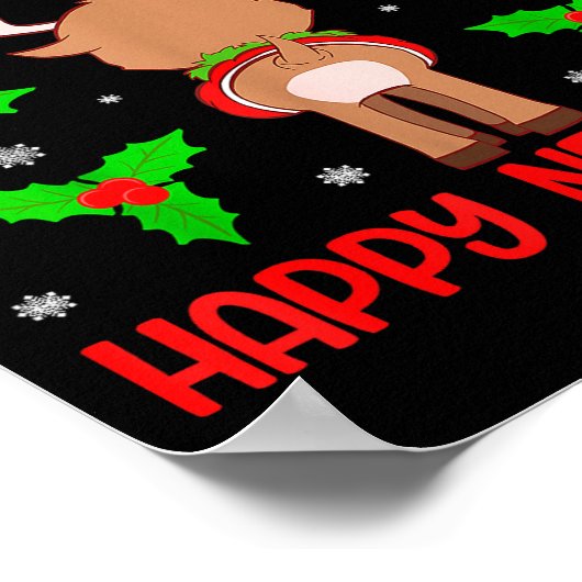 Merry Fitness Happy New Rear Workout Christmas  Poster (Hoek)