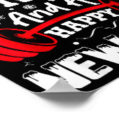 Merry Fitness Happy New Rear Workout Christmas  Poster (Hoek)