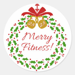 Merry Fitness Krans Ronde Stickers