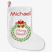 Merry Fitness met aangepaste kerststop Kleine Kerstsok (Voorkant)