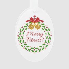 Merry Fitness met acrylovaal Ornament