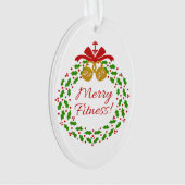 Merry Fitness met acrylovaal Ornament (voorkant)