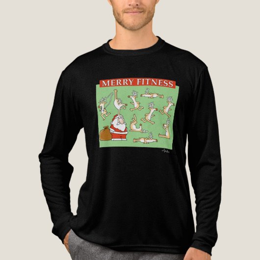 Merry Fitness oefening render door Sandra Boynton Tri-Blend Shirt (Voorkant volledig)