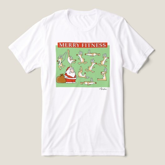 Merry Fitness oefening render door Sandra Boynton Tri-Blend Shirt (Design voorkant)