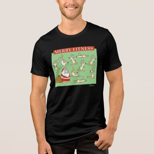 Merry Fitness oefening render door Sandra Boynton Tri-Blend Shirt (Voorkant)