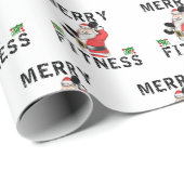 Merry Fitness Santa Weightlift Wrapping Paper Cadeaupapier (Rol Hoek)
