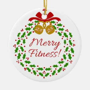 Merry Fitness Wreatalized Circle Ornament