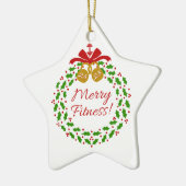Merry Fitness Wreath Personalized Star Ornament (Links)