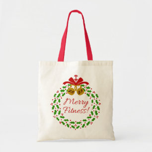 Merry Fitness Wreats kerstTas Tote Bag