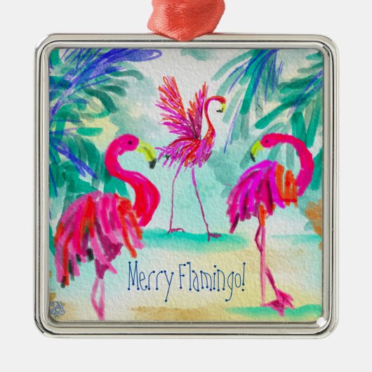 Merry Flamingo Ornament (Voorkant)