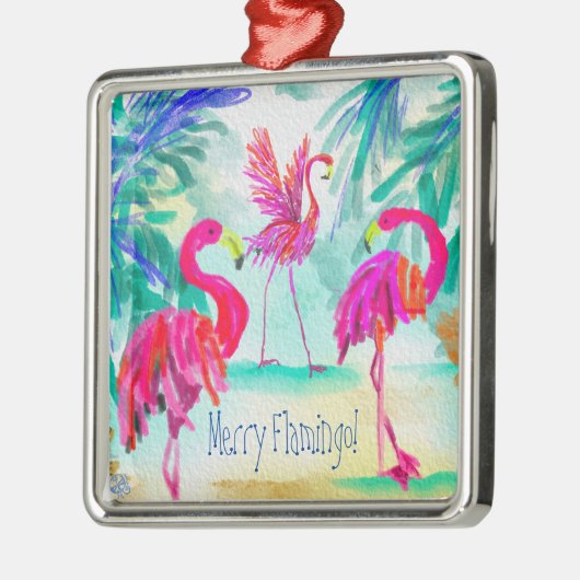 Merry Flamingo Ornament (Links)