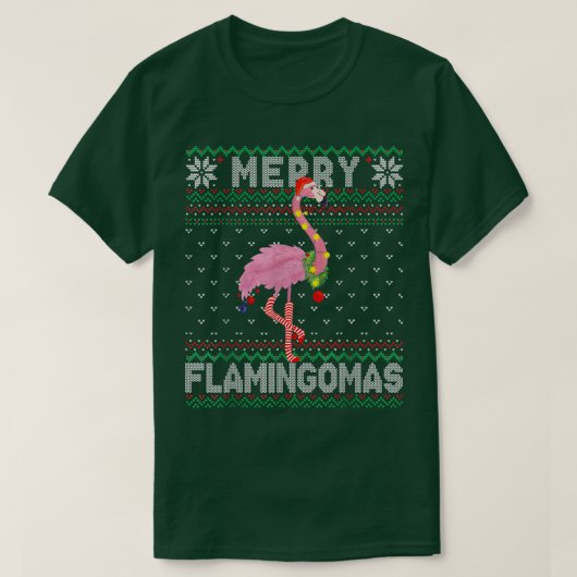 Merry Flamingomas Happy Kerstfeestay Flamingo T-shirt (Design voorkant)