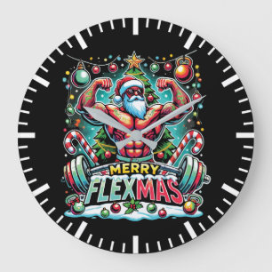 Merry Flexmas - Muscular Santa Christmas Gym Grote Klok