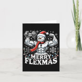 Merry Flexmas - Snowman Flexing Christmas Gym Body Kaart (Voorkant)