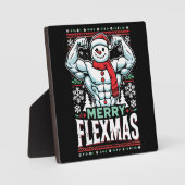 Merry Flexmas - Snowman Flexing Christmas Gym Fotoplaat (Voorkant)