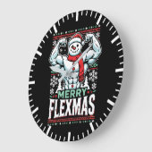 Merry Flexmas - Snowman Flexing Christmas Gym Grote Klok (Hoek)