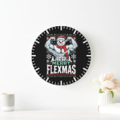Merry Flexmas - Snowman Flexing Christmas Gym Grote Klok (Huis)