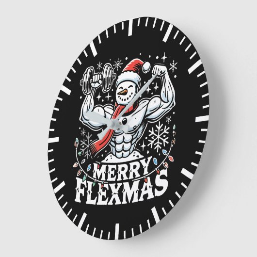 Merry Flexmas - Snowman Flexing Christmas Gym Grote Klok (Hoek)