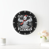 Merry Flexmas - Snowman Flexing Christmas Gym Grote Klok (Huis)