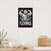 Merry Flexmas - Snowman Flexing Christmas Gym Poster (Keuken)