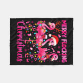 Merry Flocking Christmas Flamingo Drink Pjs Xmas M Fleece Deken (Voorkant (Horizontaal))