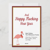 Merry Flocking Christmas Funny Flamingo Pet Sjaal Feestdagenkaart (Achterkant)