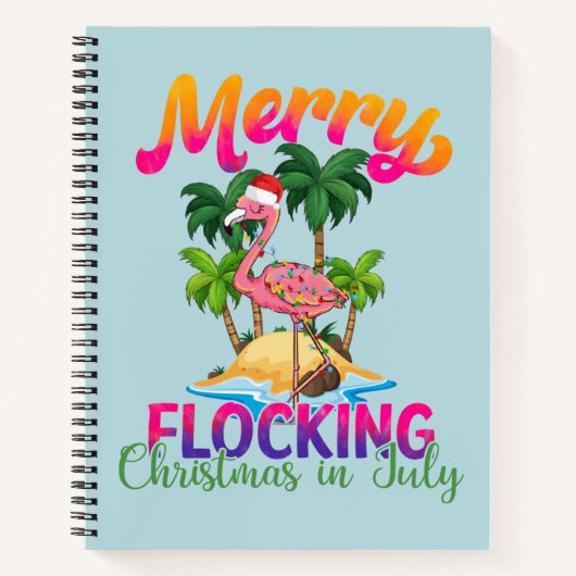 Merry Flocking Christmas | Kerst in juli Notitieboek (Voorkant)