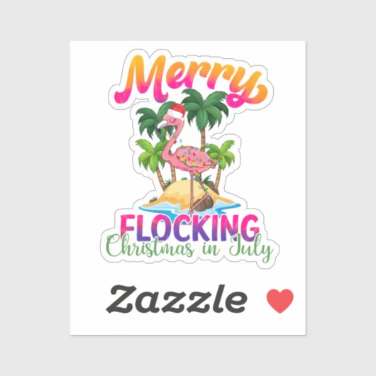 Merry Flocking Christmas | Kerst in juli Sticker (Vel)