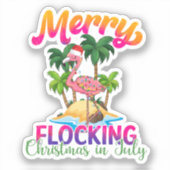 Merry Flocking Christmas | Kerst in juli Sticker (Voorkant)
