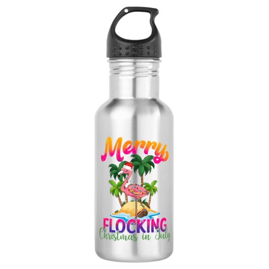 Merry Flocking Christmas | Kerst in juli Waterfles (Voorkant)
