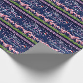 Merry Flocking Kerstroze flamingo Beach Cadeaupapier (Hoek)