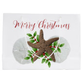 Merry Florida KerstStarfish Sand Dollars Groot Cadeauzakje (Achterkant)