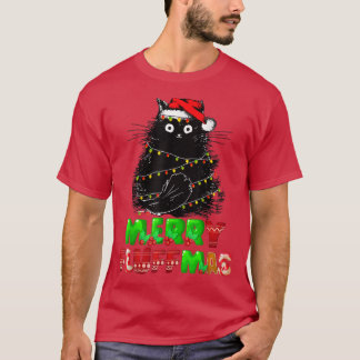 Merry Fluffmas Catmas Christmas Cat Lover Santa Xm T-shirt