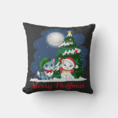 Merry Fluffmas Schattigee Kattenkerst Kussen (Voorkant)