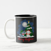 Merry Fluffmas Schattigee Kattenkerst Tweekleurige Koffiemok (Links)