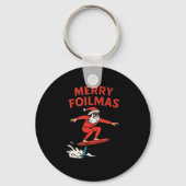 Merry Foilmas Santa Claus Hydrofoiling Christmas D Sleutelhanger (Voorkant)