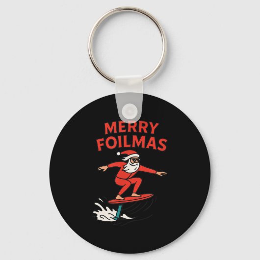 Merry Foilmas Santa Claus Hydrofoiling Christmas D Sleutelhanger (Voorkant)