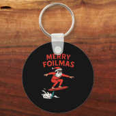 Merry Foilmas Santa Claus Hydrofoiling Christmas D Sleutelhanger (Voorkant)