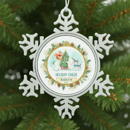 Merry Forest Custom  Tin Sneeuwvlok Ornament
