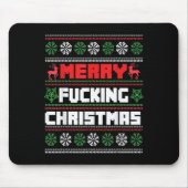 Merry Foring Christmas Funny Raunchy Curse Word Ho Muismat (Voorkant)