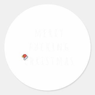 Merry Foring Christmas Humorous Xmas Gift Mannen V Ronde Sticker