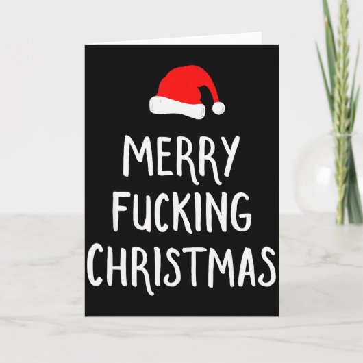 Merry Foring Christmas Inappropriate Santa Pajama Kaart (Voorkant)