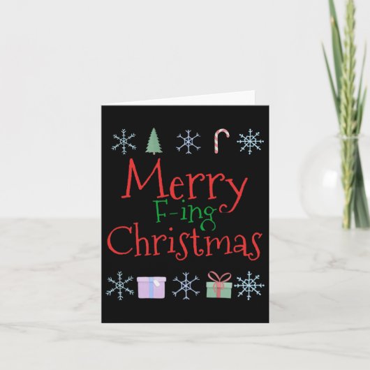 Merry Foring (f-ing) Kerst Grappig Sarcastisch Quo Kaart (Voorkant)