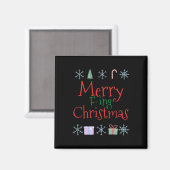 Merry Foring (f-ing) Kerst Grappig Sarcastisch Quo Magneet (Voorkant / Achterkant)