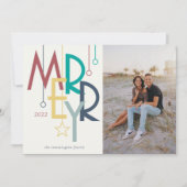 Merry Foto Bright Colorful Feestdagenkaart (Voorkant)