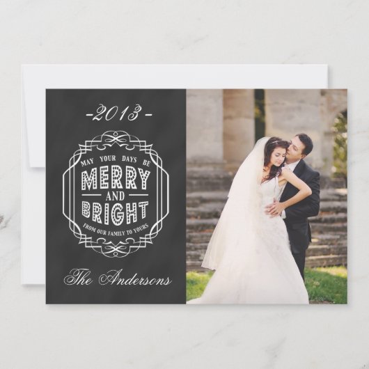 MERRY FOTO HOLIDAY CARD | CHALKBOARD FEESTDAGENKAART (Voorkant)
