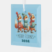 Merry Foxmas Glas Ornament (Voorkant links)
