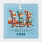 Merry Foxmas Glas Ornament (Voorkant)
