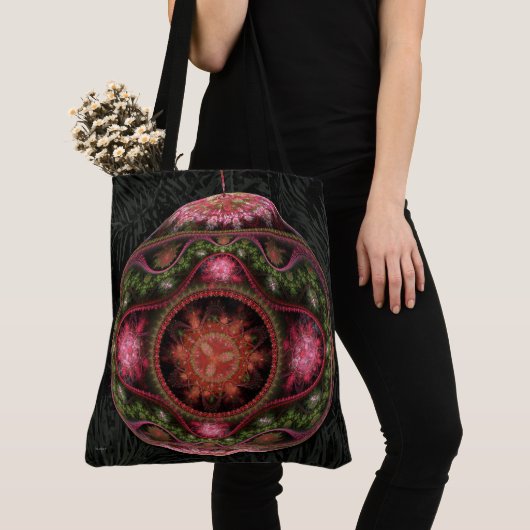 Merry Fractal Art Ornament Tote Bag (Dichtbij)