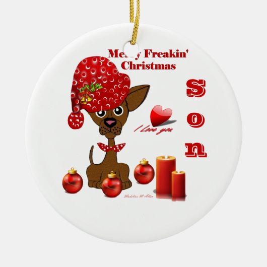 Merry Freakin' kerstzangornament Keramisch Ornament (Voorkant)
